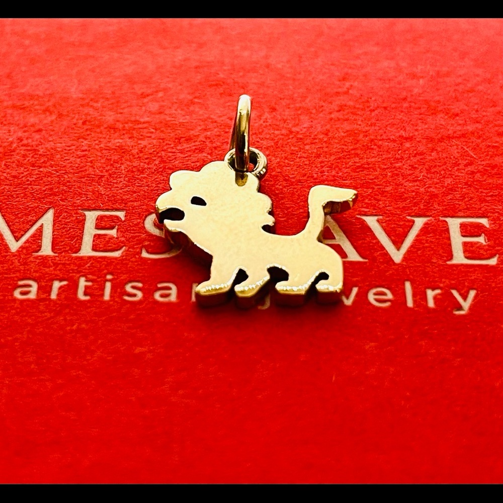 Retired James Avery 14K gold Abstract Leo Zodiac Pendant  Charm HTF Lion
